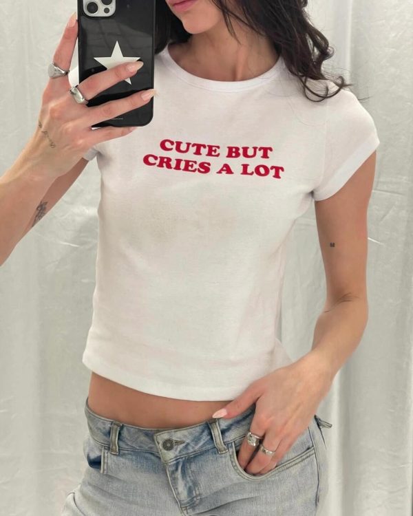 Korean Style Slim-Fit High-Stretch Cotton Short Sleeve T-Shirt for Women - Basic Sports Letter Design