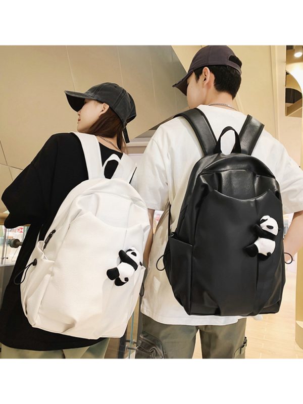 Korean-Style Soft Leather Laptop Backpack for Men & Women, Large Capacity Dual-Use High-End Student Book Bag