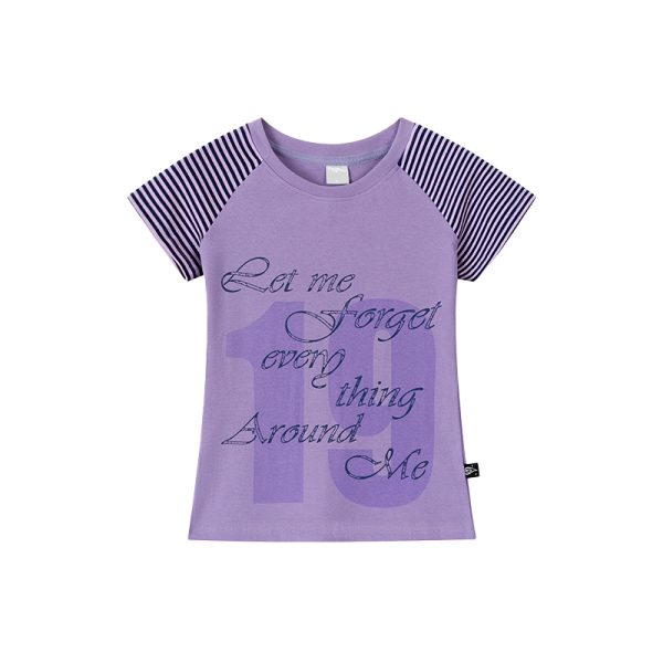 Korean Style Striped T-shirt for Women - Summer Spliced Raglan Sleeve Short Sleeve Top, Trendy Niche Fashion