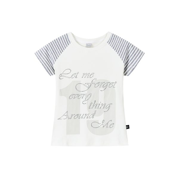 Korean Style Striped T-shirt for Women - Summer Spliced Raglan Sleeve Short Sleeve Top, Trendy Niche Fashion