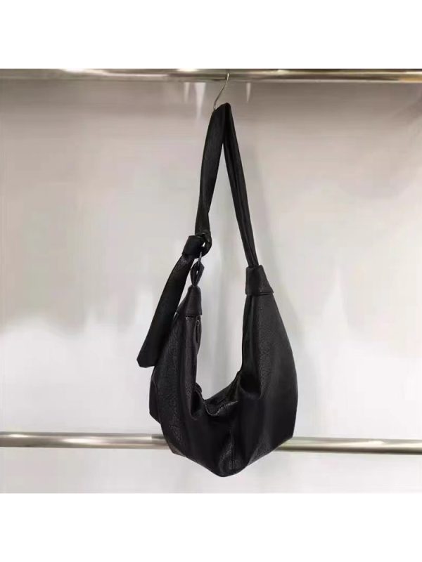 Korean Style Vintage Soft Leather Dumpling Bag - Large Capacity Casual Crossbody Shoulder Bag for Everyday Use