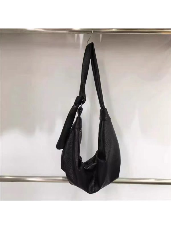 Korean Style Vintage Soft Leather Dumpling Bag - Large Capacity Casual Crossbody Shoulder Bag for Everyday Use