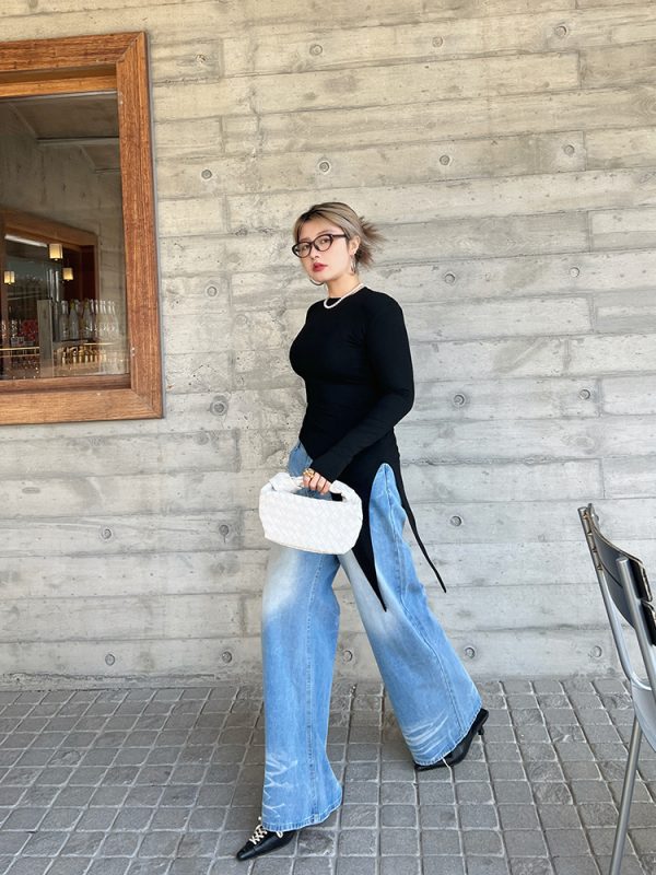 Korean-Style Washed High-Waisted Wide-Leg Jeans for Women, Loose Vintage Straight Pants, Spring Fashion Trousers