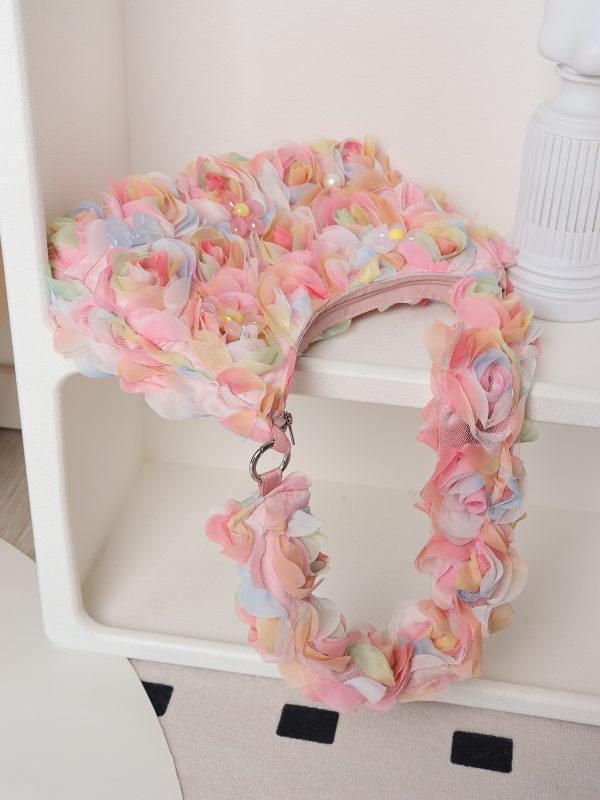 Lace Flower Underarm Bag - Pink Fairy Romantic Crossbody Bag for Spring/Summer, Sweet Girl Aesthetic, Niche Design