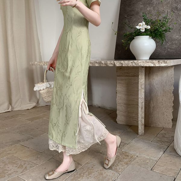 Lace Leggings with Anti-Exposure Lining, Cotton-Linen Wide-Leg Pants for Women, Layered Style for Hanfu and Qipao, Trendy Fashion Essential