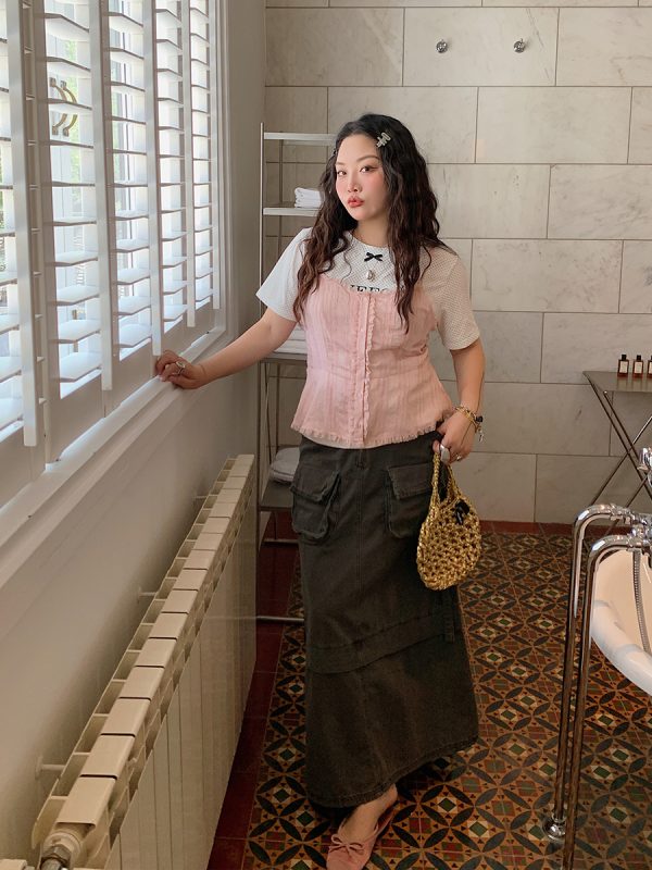 Lace Spliced Waist-Defining Cami Top for Women - Summer 2025 French Style Outerwear - Elegant and Trendy Fashion Piece