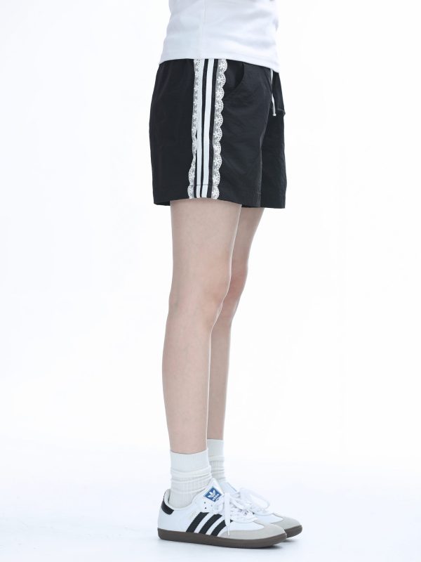 Lace Trim Spliced Ultra-Short Casual Shorts for Women - Summer Quick-Dry Sports Hot Pants - Y2K Style