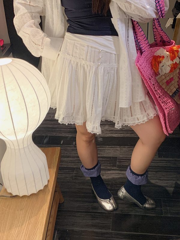 Lace-Up Shirt and Skirt Women's Set - Plus Size Summer 2025 Two-Piece Outfit in Trendy Korean Style