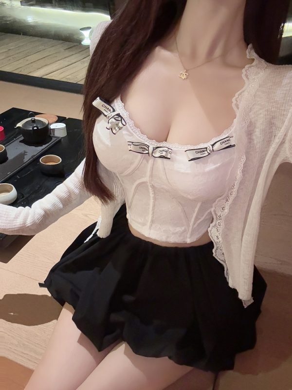 Lace Vest Camisole Top - Slim Fit with Built-In Chest Pad, Pure Desire Style, Perfect for Y2K and 90s Fashion Trends