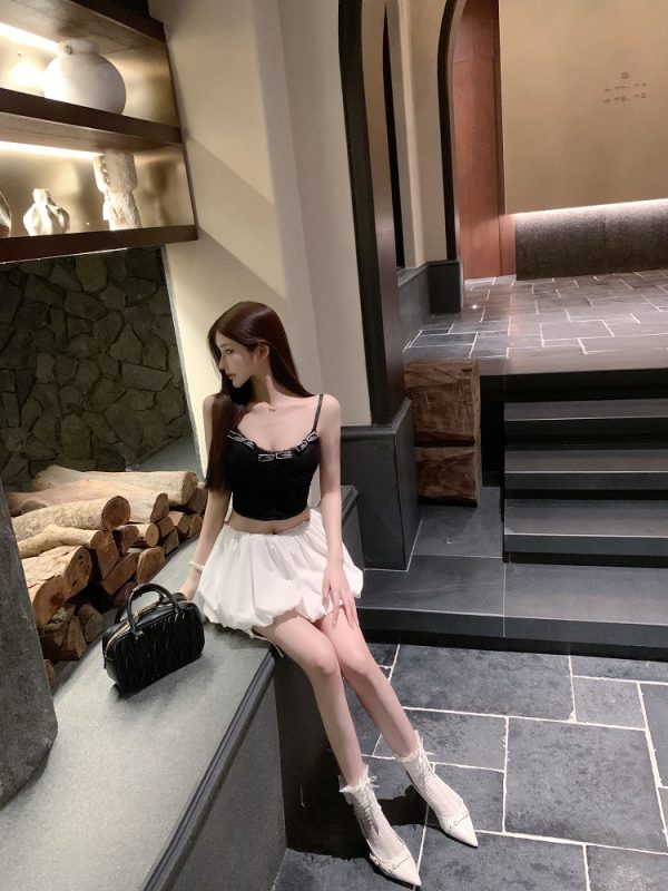 Lace Vest Camisole Top - Slim Fit with Built-In Chest Pad, Pure Desire Style, Perfect for Y2K and 90s Fashion Trends