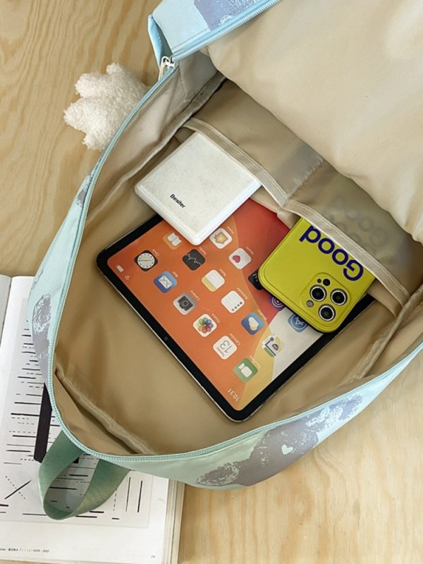 Large Capacity Bear Print Student Backpack for Girls, Sweet Ins Laptop Bag for Women, Trendy Korean Style Fashion