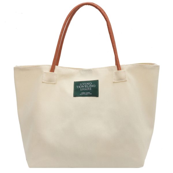 Large Capacity Canvas Tote Bag for Women - Minimalist Single-Shoulder Commuter Bag, Retro Style for College Students