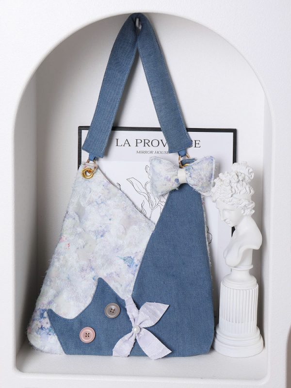 Large Capacity Cowboy Cat Underarm Crossbody Hobo Bag for Women - 2025 Spring/Summer Collection