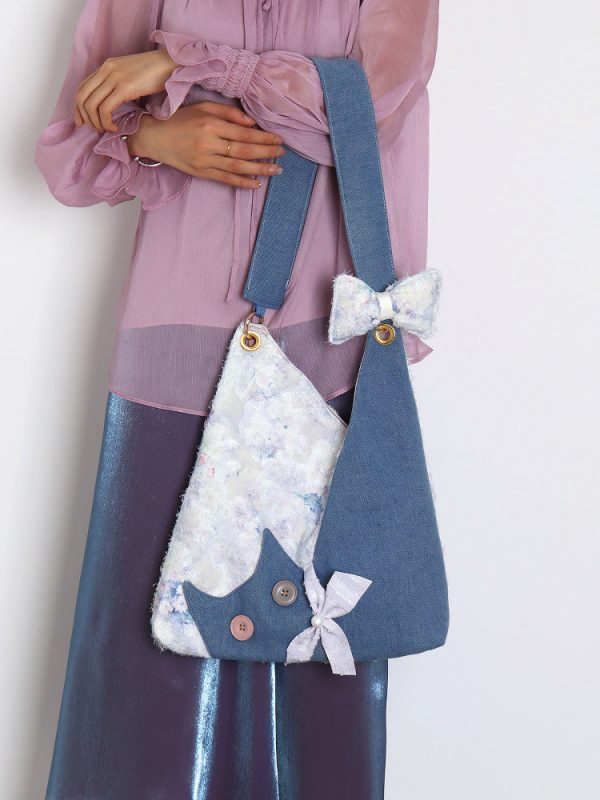 Large Capacity Cowboy Cat Underarm Crossbody Hobo Bag for Women - 2025 Spring/Summer Collection