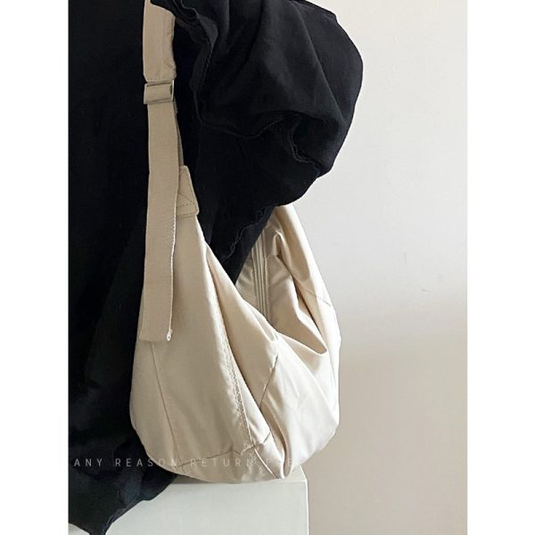 Large Capacity Dumpling Crossbody Bag for Women - 2024 Autumn Winter Down Cotton, Simple & Versatile Shoulder Bag