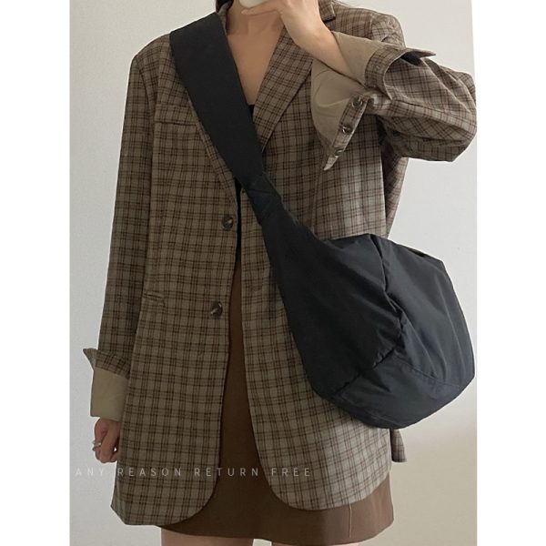 Large Capacity Dumpling Crossbody Bag for Women - 2024 Autumn Winter Down Cotton, Simple & Versatile Shoulder Bag