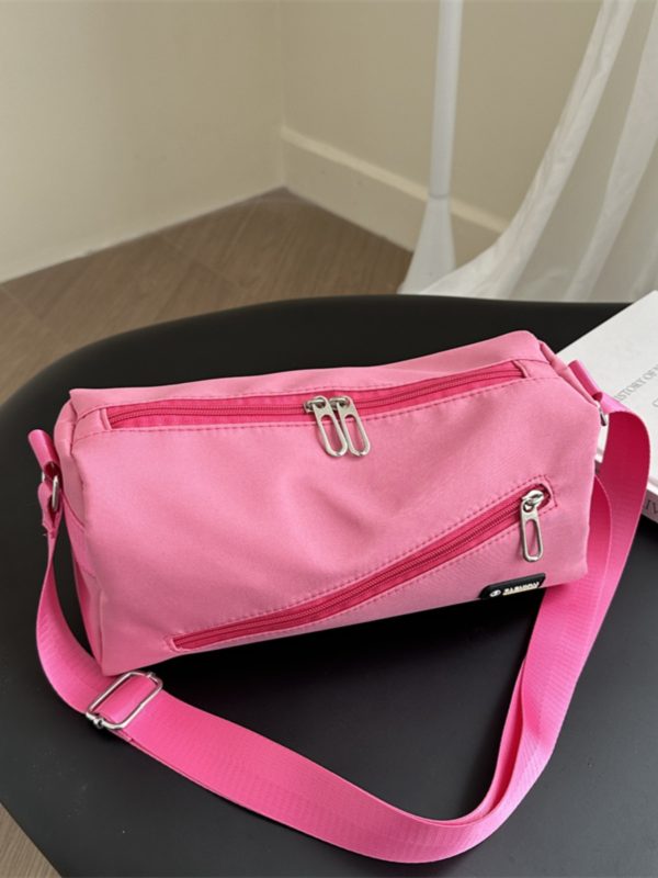 Large Capacity Nylon Women's Crossbody Bag with Wide Shoulder Strap - Trendy High-End Toast Pillow Style 2025