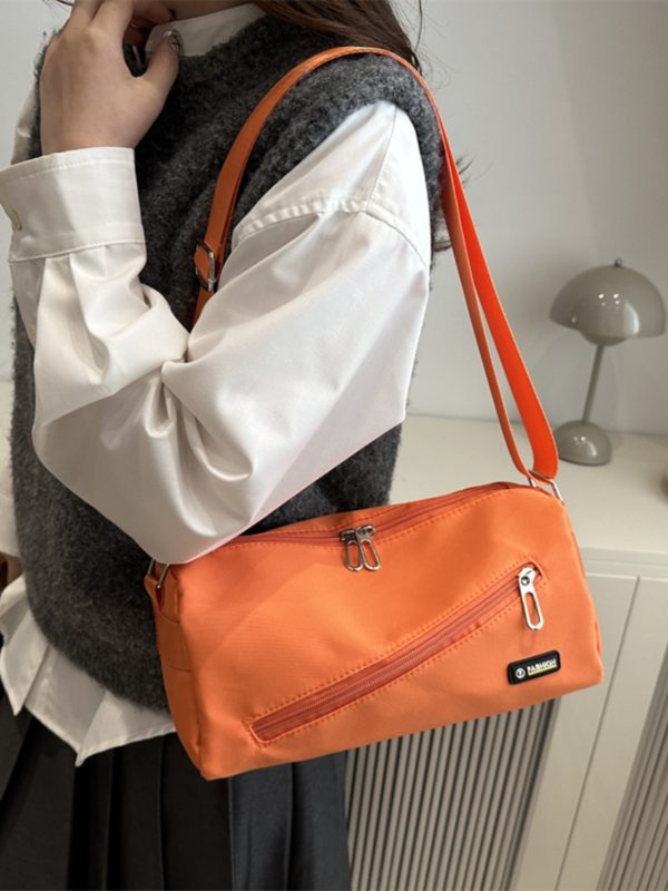 Large Capacity Nylon Women's Crossbody Bag with Wide Shoulder Strap - Trendy High-End Toast Pillow Style 2025