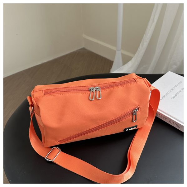 Large Capacity Nylon Women's Crossbody Bag with Wide Shoulder Strap - Trendy High-End Toast Pillow Style 2025