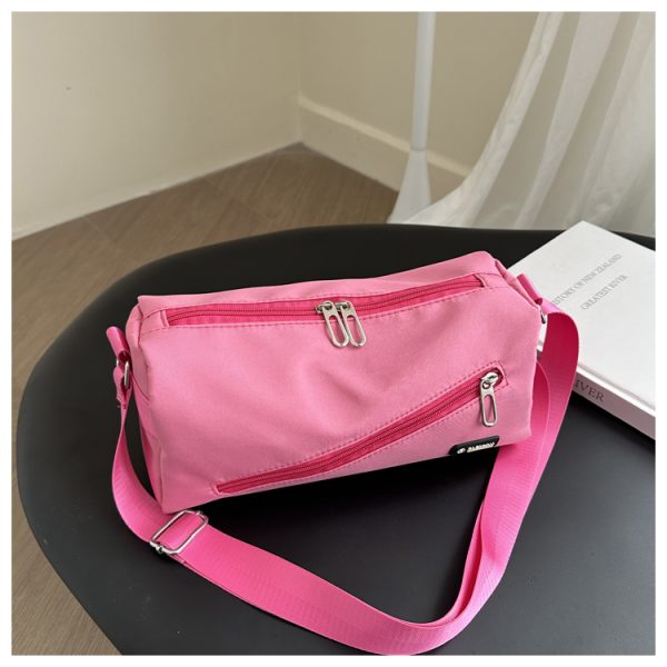 Large Capacity Nylon Women's Crossbody Bag with Wide Shoulder Strap - Trendy High-End Toast Pillow Style 2025