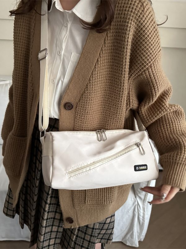 Large Capacity Nylon Women's Crossbody Bag with Wide Shoulder Strap - Trendy High-End Toast Pillow Style 2025