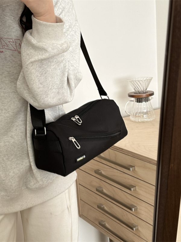 Large Capacity Nylon Women's Crossbody Bag with Wide Shoulder Strap - Trendy High-End Toast Pillow Style 2025