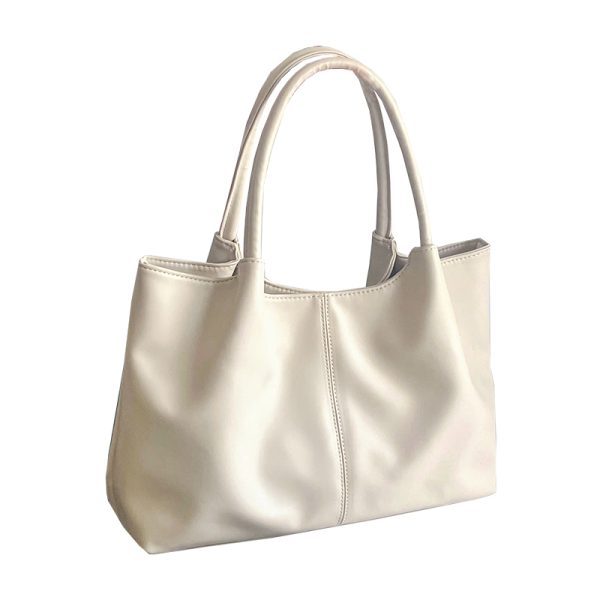Large Capacity PU Leather Tote Bag for Women - Versatile Korean Style Fashion Commuting Shoulder Bag 2024