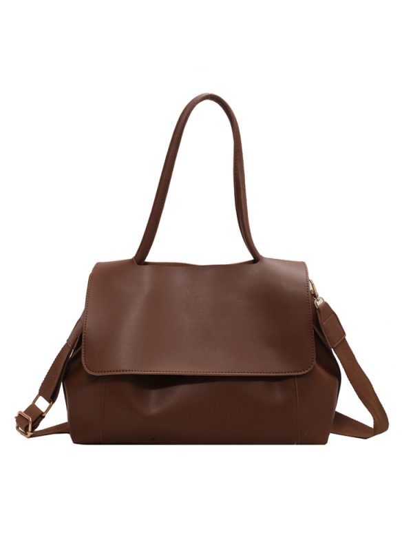 Large Capacity Soft Leather Handbag - Retro Minimalist Tote Shoulder Bag for Women