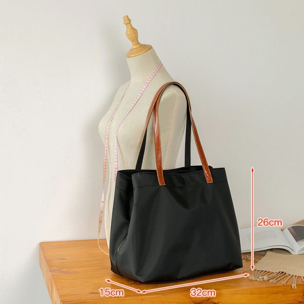 Large Capacity Solid Color Oxford Cloth Tote Bag for Women - Versatile Shoulder Bag for Commuting & Everyday Use