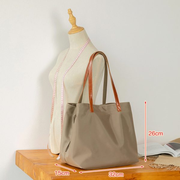 Large Capacity Solid Color Oxford Cloth Tote Bag for Women - Versatile Shoulder Bag for Commuting & Everyday Use