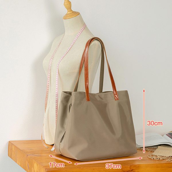 Large Capacity Solid Color Oxford Cloth Tote Bag for Women - Versatile Shoulder Bag for Commuting & Everyday Use