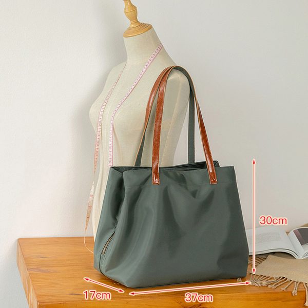 Large Capacity Solid Color Oxford Cloth Tote Bag for Women - Versatile Shoulder Bag for Commuting & Everyday Use