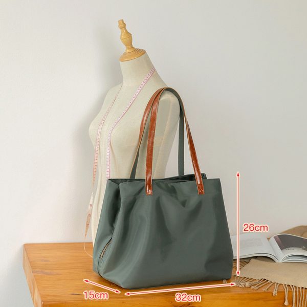 Large Capacity Solid Color Oxford Cloth Tote Bag for Women - Versatile Shoulder Bag for Commuting & Everyday Use