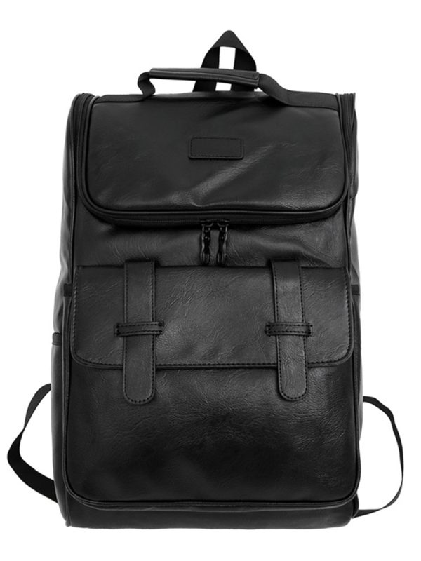 Large Capacity Unisex Genuine Leather Backpack for Travel & School - European American Style Double Shoulder Laptop Bag