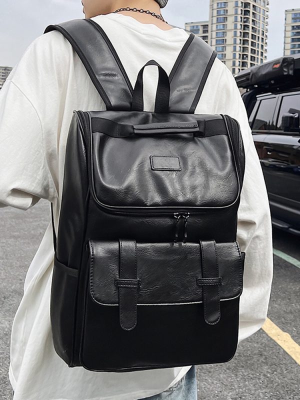 Large Capacity Unisex Genuine Leather Backpack for Travel & School - European American Style Double Shoulder Laptop Bag