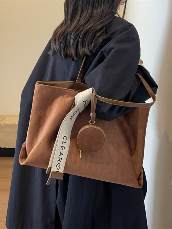 Large Capacity Vintage Casual Tote Bag for Work and Commuting - Versatile Shoulder Bag 2025 Style