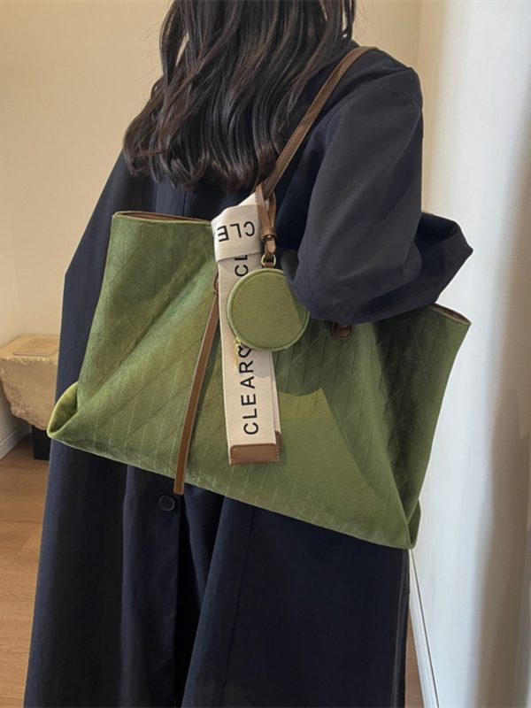 Large Capacity Vintage Casual Tote Bag for Work and Commuting - Versatile Shoulder Bag 2025 Style