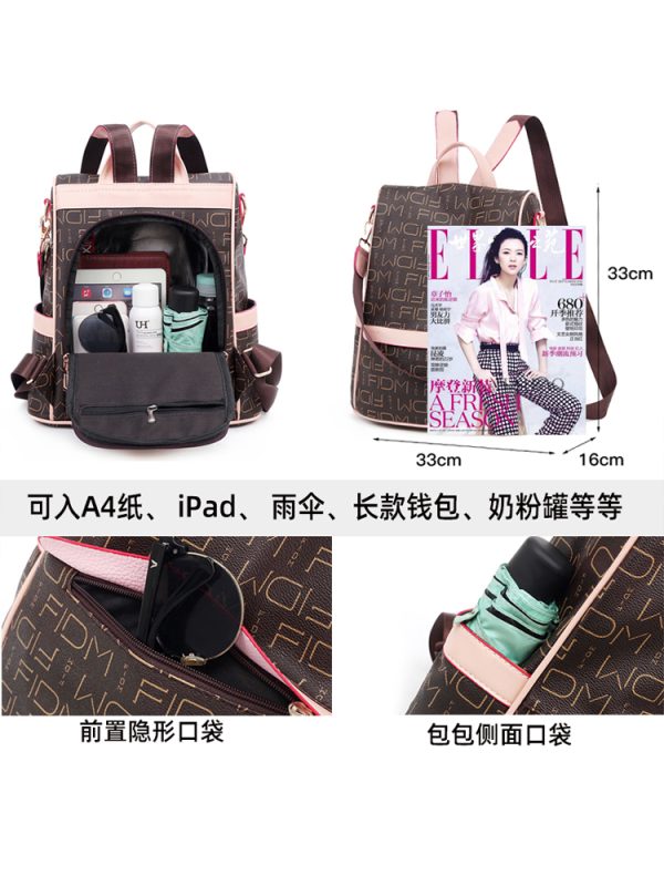 Large Capacity Women's Backpack - Fashionable Commuting Bag, Double Shoulder Design, European and American Style, Ideal for Moms