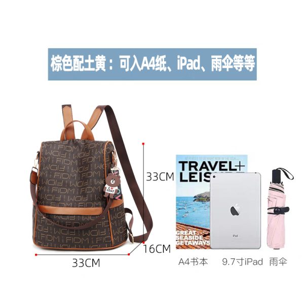 Large Capacity Women's Backpack - Fashionable Commuting Bag, Double Shoulder Design, European and American Style, Ideal for Moms