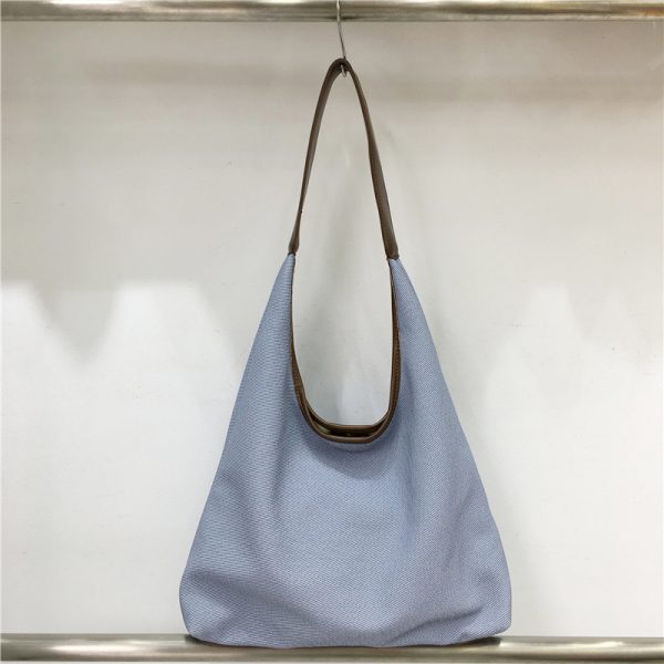 Large Capacity Women's Canvas Woven Underarm Tote Bag - Casual Versatile Style for 2024, Perfect for Daily Use