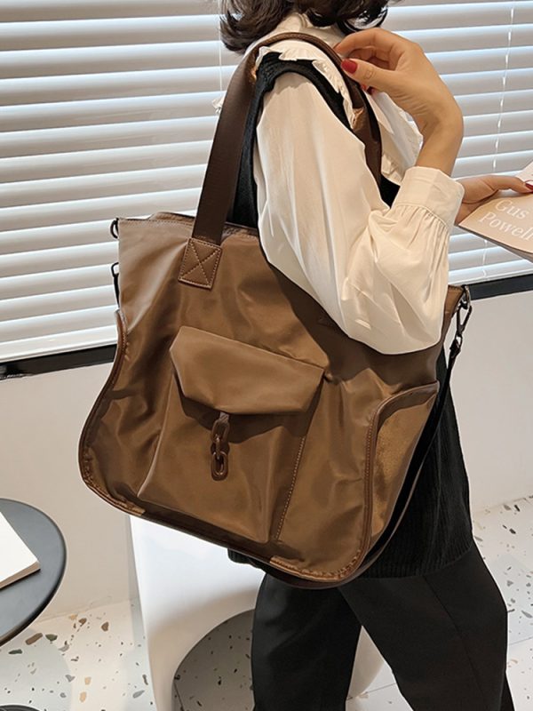Large-Capacity Women's Shoulder Bag - Versatile Minimalist Tote & Crossbody for Students and Commuters - Chic Everyday Style