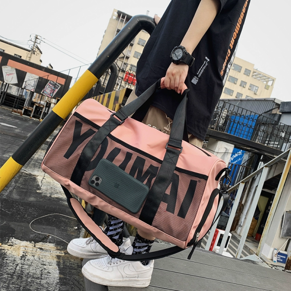 Large Capacity Women's Travel Tote Bag with Dry Wet Separation for Sports, Fitness, and Short Trips