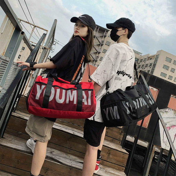 Large Capacity Women's Travel Tote Bag with Dry Wet Separation for Sports, Fitness, and Short Trips