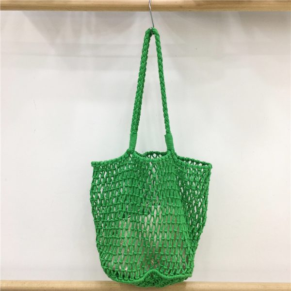 Large Capacity Woven Fishing Net Beach Bag - Stylish Summer Shoulder Tote for Vacation, Underarm Carry, and Casual Outings