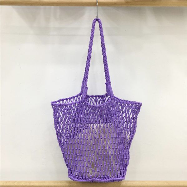 Large Capacity Woven Fishing Net Beach Bag - Stylish Summer Shoulder Tote for Vacation, Underarm Carry, and Casual Outings