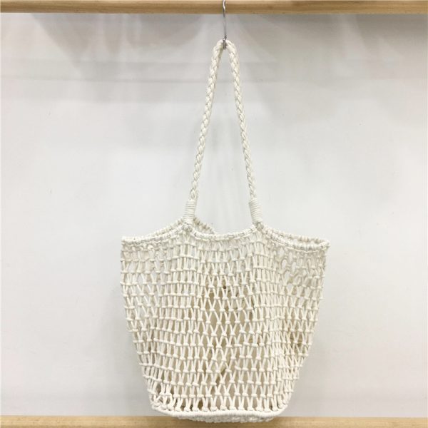 Large Capacity Woven Fishing Net Beach Bag - Stylish Summer Shoulder Tote for Vacation, Underarm Carry, and Casual Outings