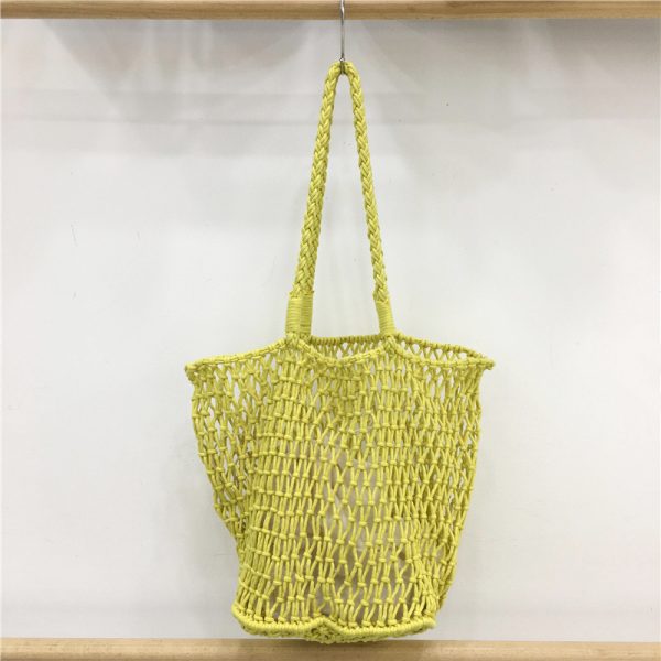 Large Capacity Woven Fishing Net Beach Bag - Stylish Summer Shoulder Tote for Vacation, Underarm Carry, and Casual Outings