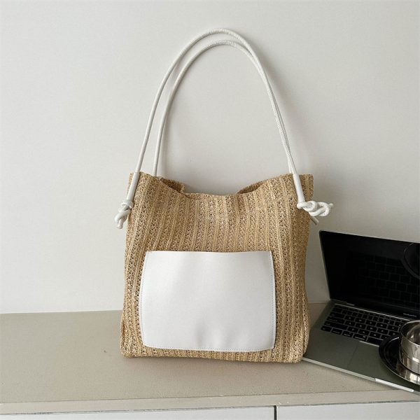 Large Capacity Woven Straw Bag for Women - Versatile Summer 2025 Shoulder Crossbody Tote - Perfect Beach Commuter Style