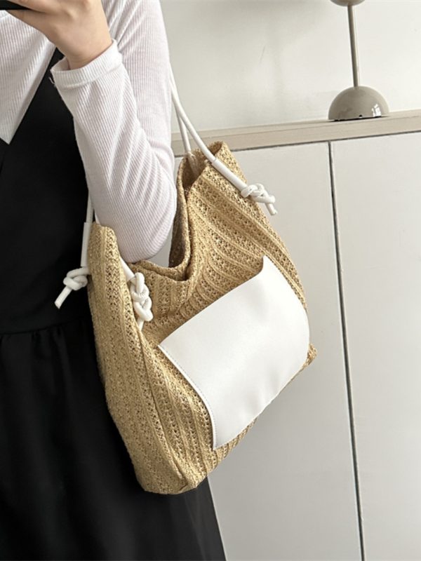 Large Capacity Woven Straw Bag for Women - Versatile Summer 2025 Shoulder Crossbody Tote - Perfect Beach Commuter Style