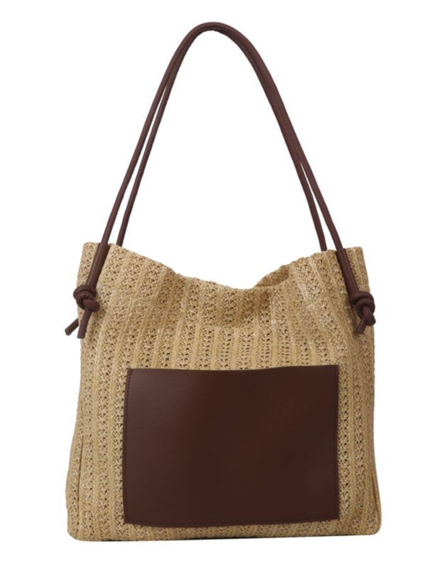 Large Capacity Woven Straw Bag for Women - Versatile Summer 2025 Shoulder Crossbody Tote - Perfect Beach Commuter Style